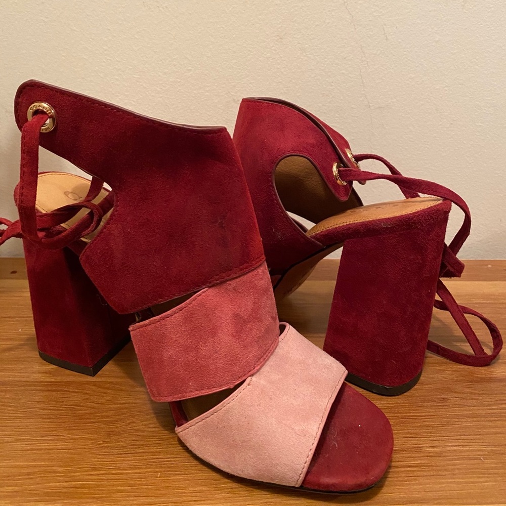 COACH Pink Minetta Colourblock Suede Heels